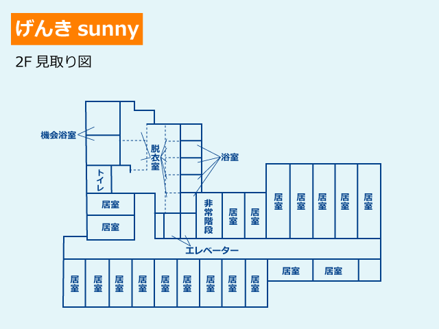 ナーシングホーム げんきsunny(大阪市 旭区)見取り図